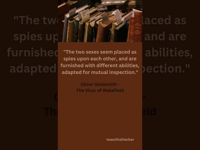 QUOTE - Oliver Goldsmith - The Vicar of Wakefield / #shorts #teawithzitierbar #literature