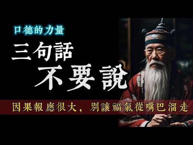 口德的力量 ｜ 三句话千万不要说 ｜因果报应很大 ｜别让福气从嘴巴溜走