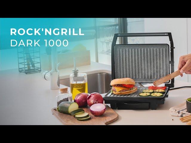 Cecotec Rock'nGrill Dark 1000. 1000 W, revêtement en pierre, plateau collecte de graisses.