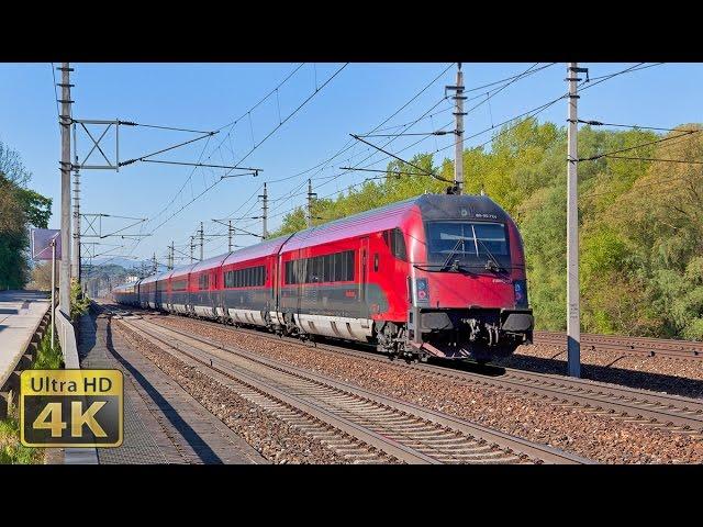 ÖBB 200km/h REX, 230km/h Railjet und eine Güterzug - Westbahn Hochgeschwindigkeitsstrecke