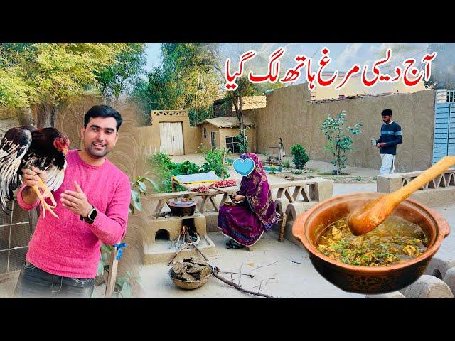 AJ Desi Murgh hmary Hath Lag geya | Village Traditional cooking | Village life vlog