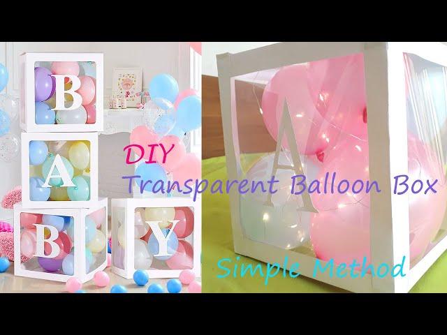 Transparent Square Box For Baby Shower DIY ,Clear Baby Shower Boxes with Dollar Tree , Party Decorat