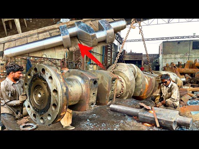 We Cut a Crankshaft of Aqua Cruise Ship into Pieces and Made a Giant Crankshaft For Compressor