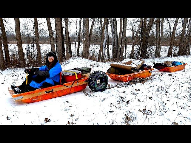 Building An Electric Snow Train -  Full Build + Overnight Winter Camping Adventure