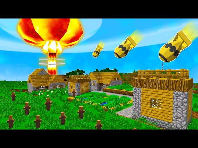 Testing NUCLEAR BOMBS In A Minecraft World (Huge Damage)