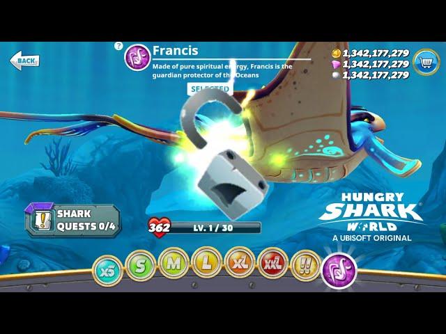 NEW FRANCIS MANTA RAY UNLOCKED AND FRANCIS MANTA RAY GAMEPLAY - Hungry Shark World