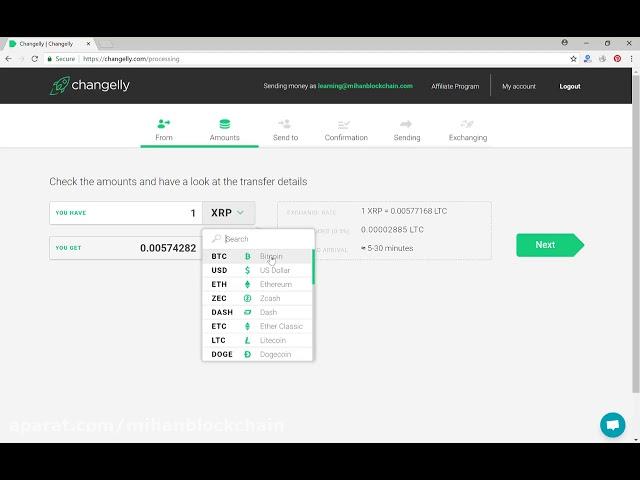 آموزش تبدیل ارزهای دیجیتال با استفاده از سایت چنجلی changelly