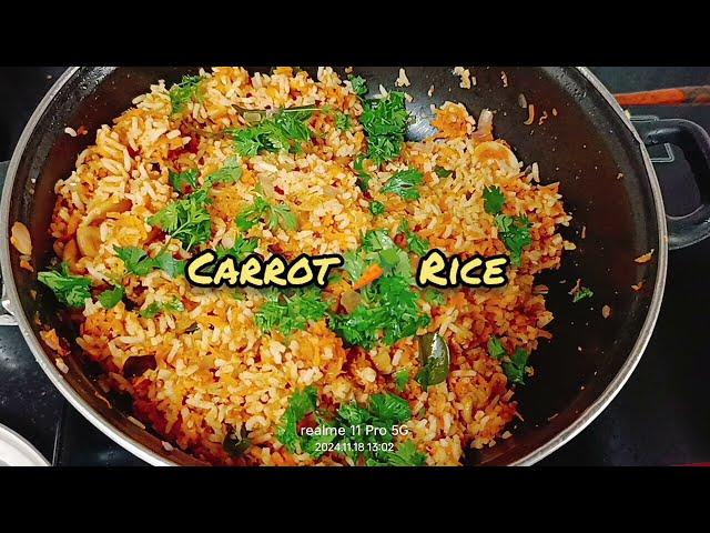 Easy Carrot rice for Lunch box with simple ingredients,easy to prepare ,tasty to eat@SwethaShiney