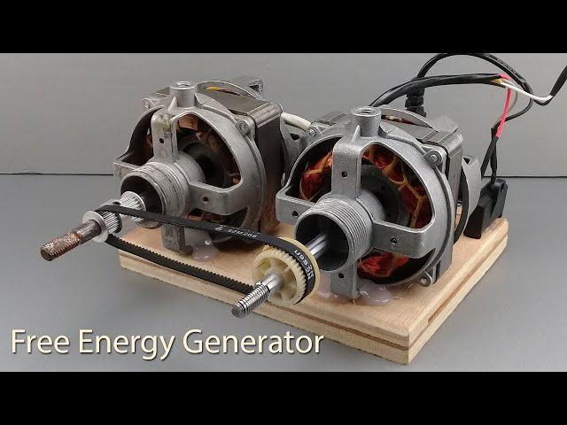 How to Make 230v Free Energy Generator With Two Fan Motor