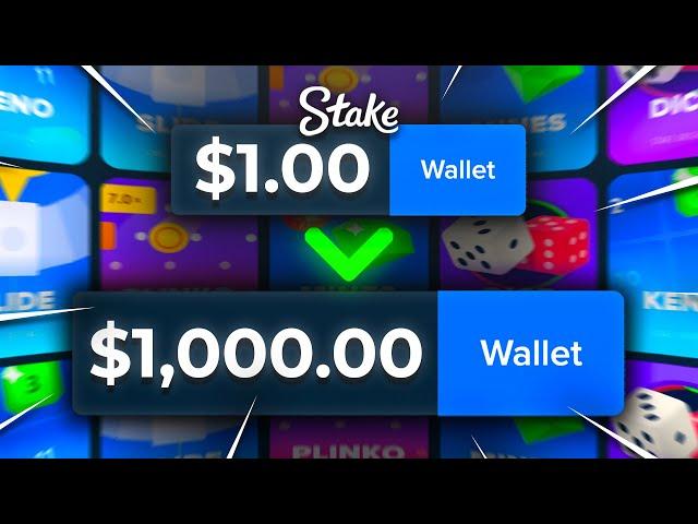 I COMPLETED THE $1 TO $1,000 CHALLENGE ON STAKE!