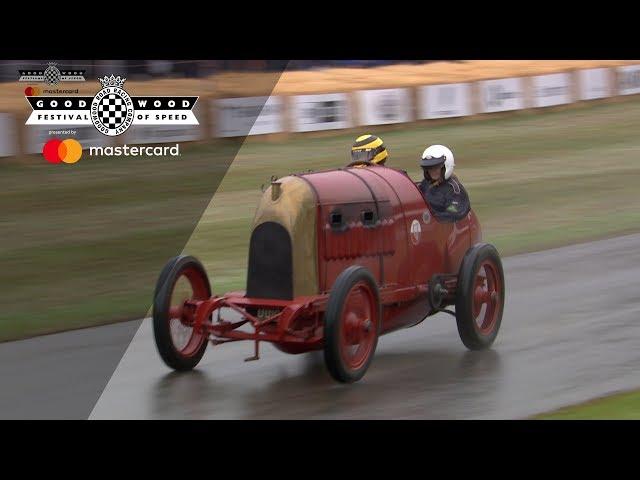 108-year-old flamethrowing Fiat S76 'Beast of Turin' slides up FOS hill