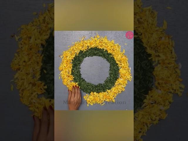 Diwali DIY !! Diwali Decoration Idea !! Flower Rangoli Design !! Rangoli Design #shorts #rangoli