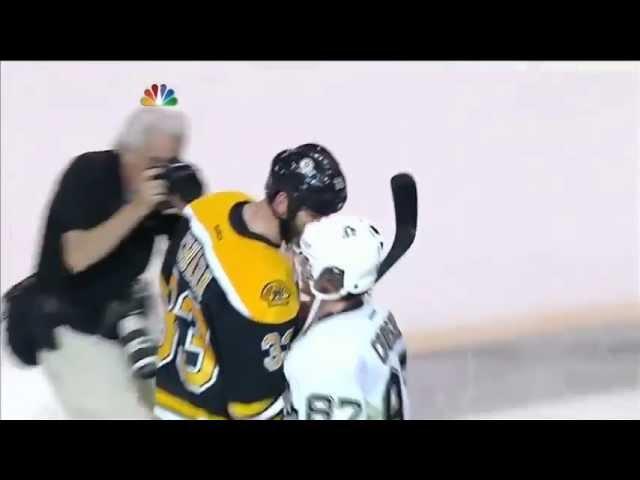 Chara and Crosby Handshake (with Laugh Track)