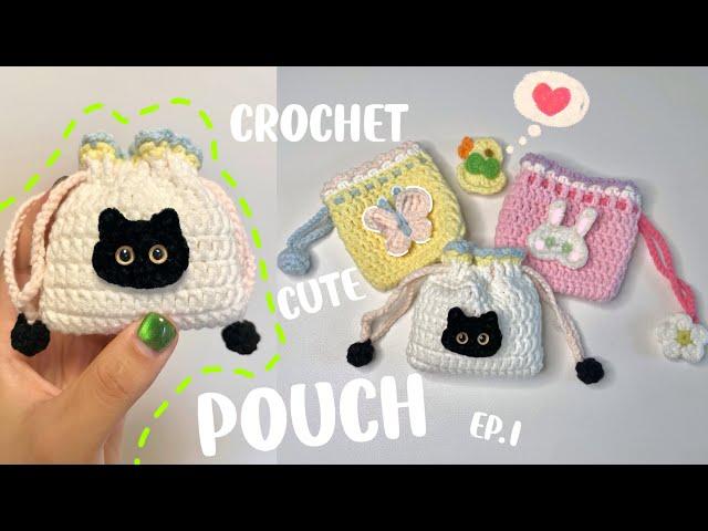 Crochet Pouch Tutorial | How to Crochet a drawstring pouch | Cute crochet idea | Gift idea