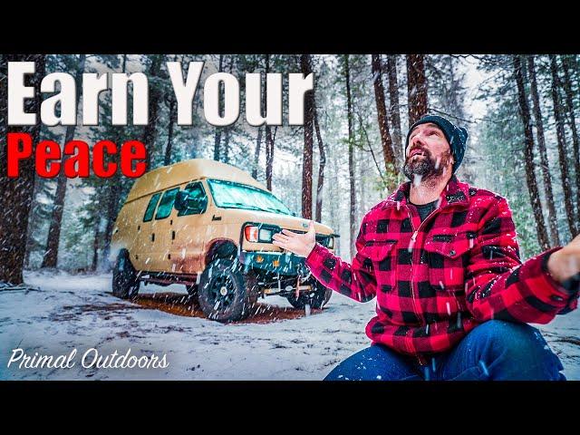 Snow Camping in a Van - Earn Your Peace