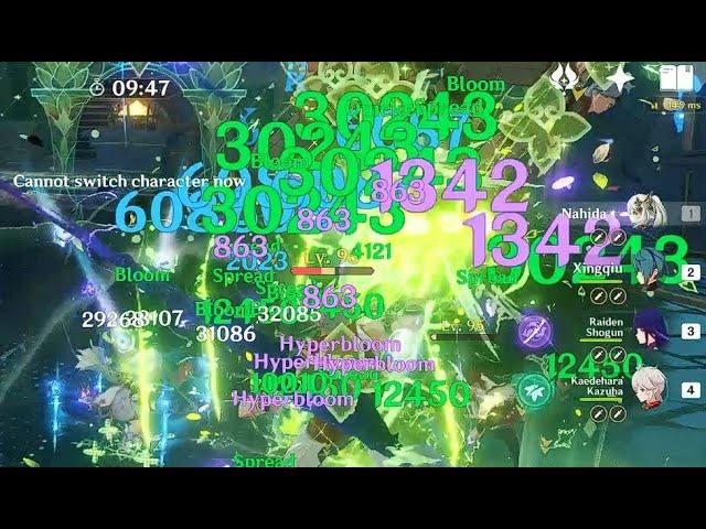 Genshin Impact - C0 Nahida & EM Raiden Hyperbloom Showcase - Floor 12-1-1