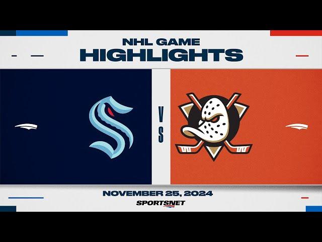 NHL Highlights | Kraken vs. Ducks - November 25, 2024