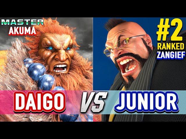 SF6  DAIGO (Akuma) vs JUNIOR (#2 Ranked Zangief)  Street Fighter 6 High Level Gameplay