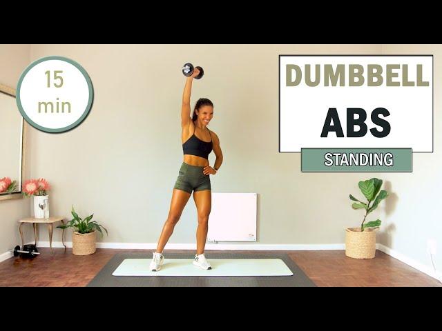 15 min Standing Abs Workout with Dumbbells | Standing Abs Workout at Home | The Modern Fit Girl