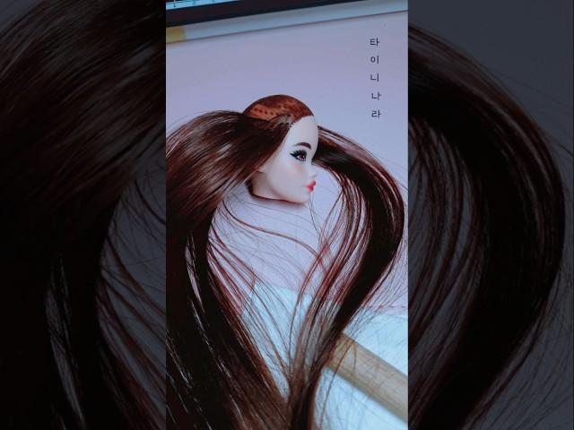 인형식모 doll reroot #barbiehair #odile #바비