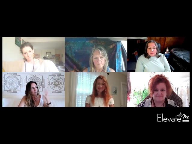 Divine feminine round table with magenta pixie and guests