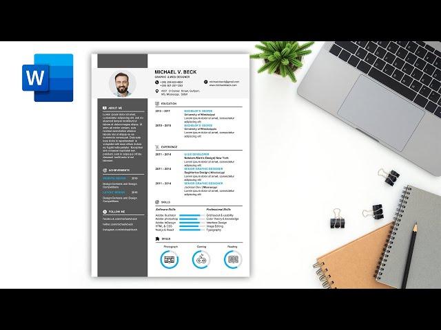 Create Modern CV/Resume Design with Microsoft Word