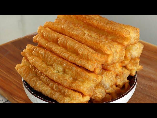 Teach you to make big hollow fried dough sticks, crispy outside and soft inside