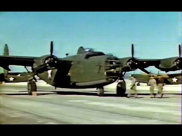 Flying the Consolidated B-24 Liberator Bomber in Restored Color (1943)