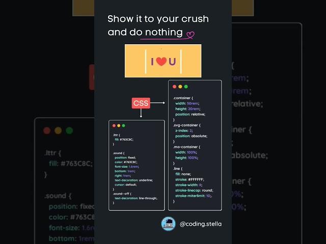 Show it to your crush and do nothing ️ | #shorts #css #html #crush #love #webdevelopment #python