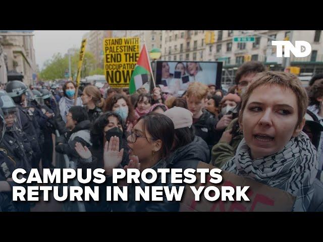 Pro-Palestine protests disrupt New York campuses once again, prompt arrests