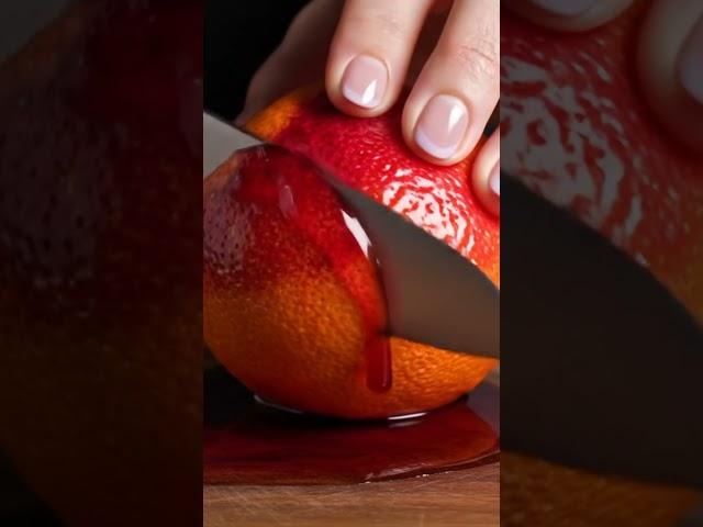 Slicing a Glass Blood Orange – ASMR That Drips Like Molten Crystal  #asmr #asmrshorts #8kasmr