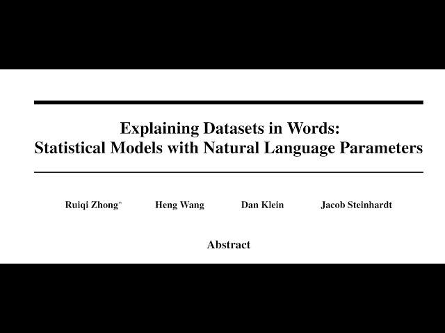 Explaining Datasets in Words: Statistical Models with Natural Language Parameters