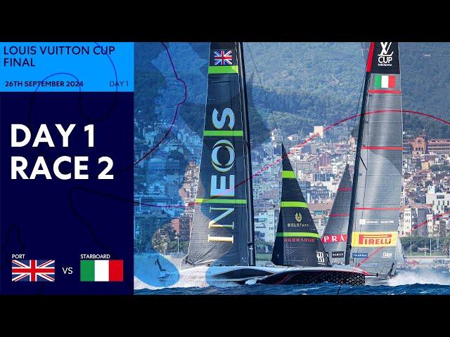 Louis Vuitton Cup Cup Final Race 2 | INEOS Britannia vs Luna Rossa Prada Pirelli | Full Replay