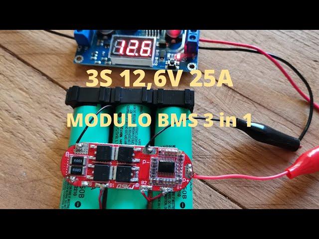 3S 12,6V 25A modulo BMS 3 in 1