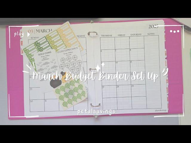 March 2025 Cash Envelope Budget Planner Setup | Setting Up My Planner for the New Month | Low Income