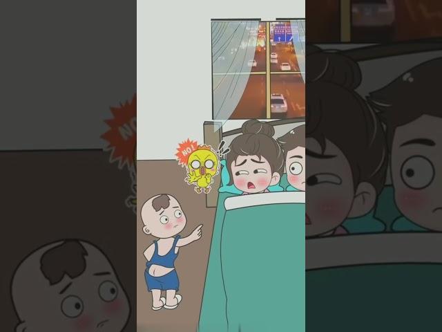 儿子问妈妈什么时候跟爸爸分开睡，儿子：你不说我也不知道，我好几次都是装睡的#原创动漫#原创动画@肥熊沙雕