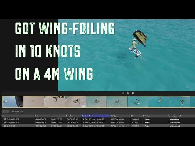 Got wingfoiling in 10 knots with a 4m Wing