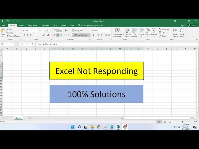 Excel Not Responding | Excel Hang Issue in Windows | 100% Solutions