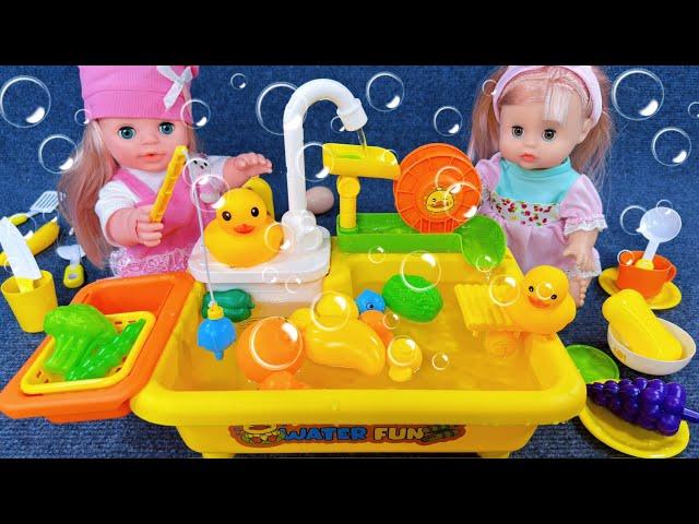 7 Minutes Satisfying with Unboxing Cute Doll Water Fun Playset，Kitchen Sink Toys ASMR | Review Toys