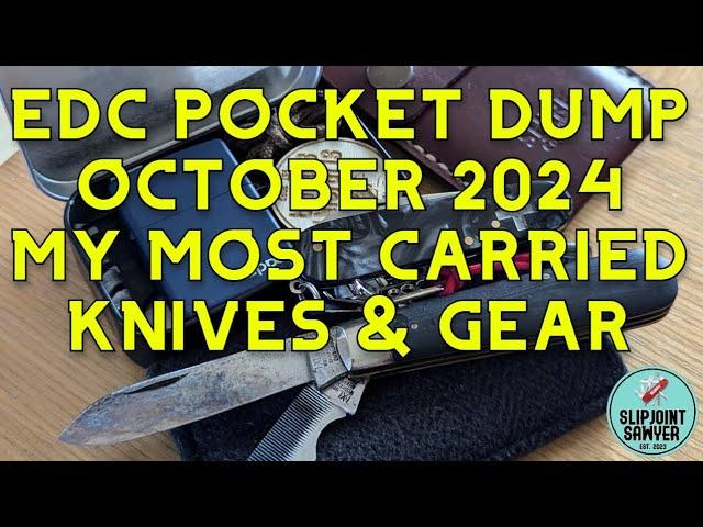 EDC Pocket Dump October 2024 - My Most Carried Pocket Knives & Gear