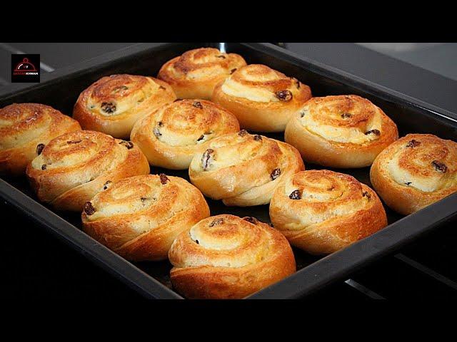 A Must Try Soft & Fluffy Raisins Cream Cheese Rolls - نان کشمشی و پنیر خامه ای بسیار نرم و خوشمزه