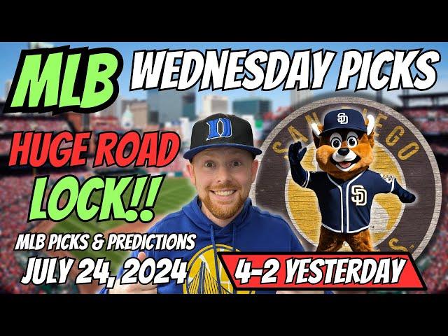 HUGE MLB LOCK!! MLB Picks Today 7/24/2024 | Free MLB Picks, Predictions & Sports Betting Advice