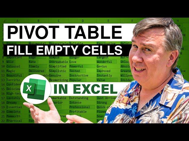 Excel Pivot Table - Fill In Empty Cells Along the Rows Area - Episode 2259