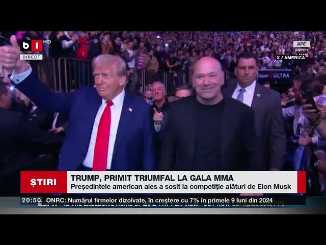 TRUMP, PRIMIT TRIUMFAL LA GALA MMA. Știri B1TV_17 nov. 2024