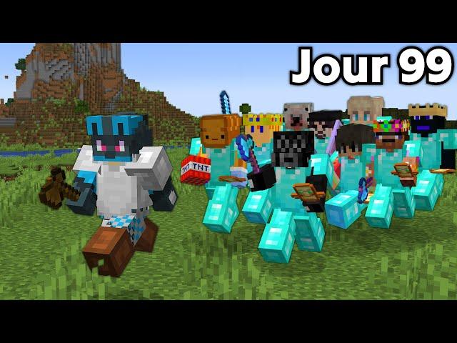 100 Jours CHASSÉ par des Youtubeurs sur Minecraft..