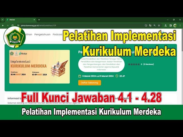 Full Kunci Jawaban Pelatihan Implementasi Kurikulum Merdeka