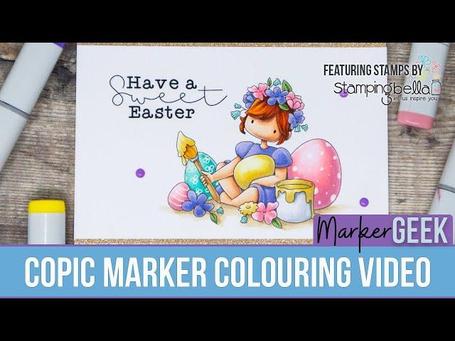 Copic Marker Colouring Stamping Bella Tiny Townie Bethany Paints Easter Eggs rubber stamp
