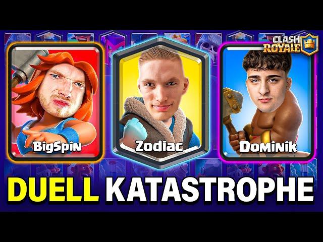 BIGSPIN vs. DOMINIK vs. ZODIAC vs. CARL - KATASTROPHEN DUELL... | Clash Royale Deutsch