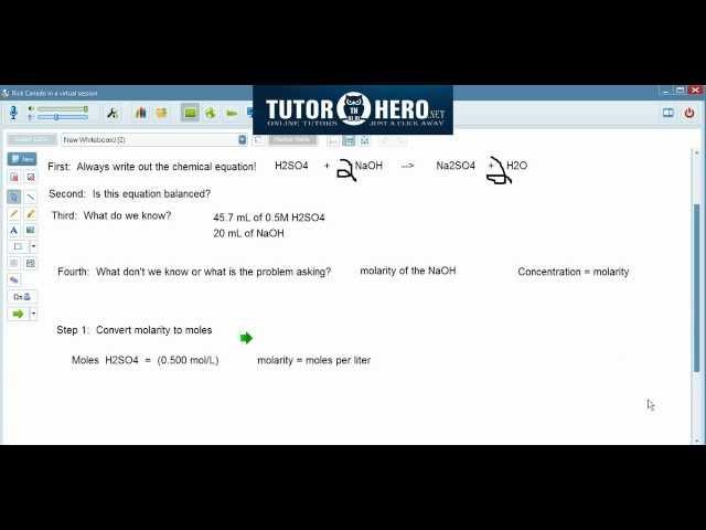 Online Chemistry -- Molarity & Titration Problem