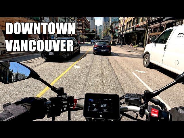 Downtown Vancouver - Motorcycle Ride POV [4K]